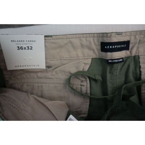 Aeropostale LXSFBA195 Men's Sz 36x32 Green Relaxed Ripstop Utility Cargo Pants - Picture 4 of 10